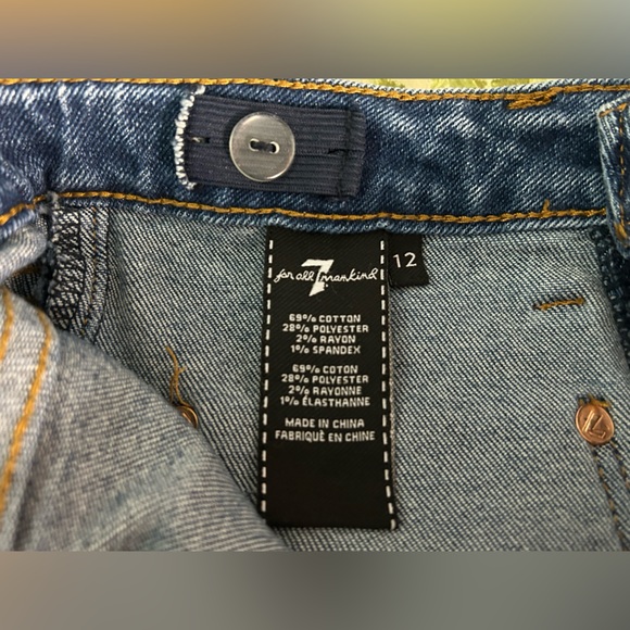 7 for all Mankind Luxe Vintage 'the High Waist Jo' Girls Adjustable Waist Jeans - Picture 9 of 9